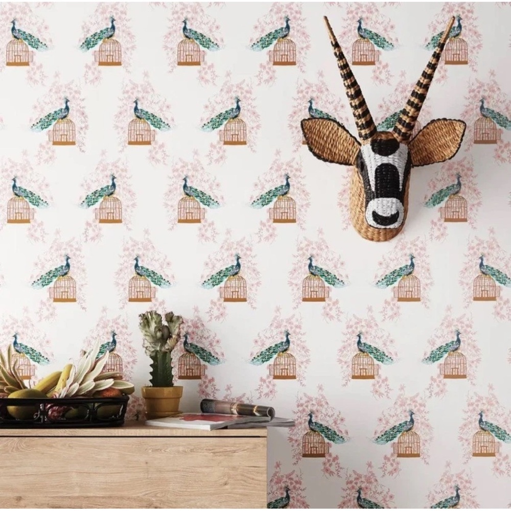 NWT Opalhouse Peacock on Cage Wallpaper